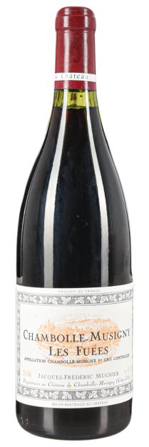 bottle of J.F. Mugnier Chambolle Musigny Les Fuees 750ml, with vintage scrubbed off label