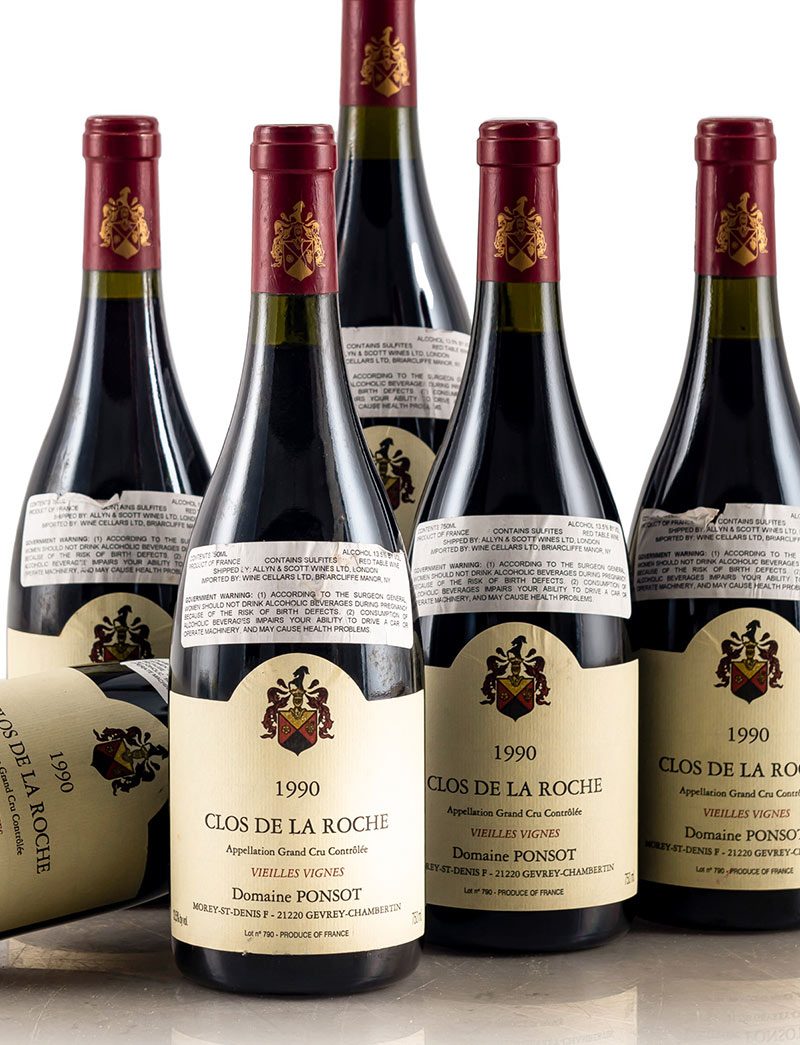 Lot 204: 6 bottles 1990 Ponsot Clos de la Roche Vieilles Vignes